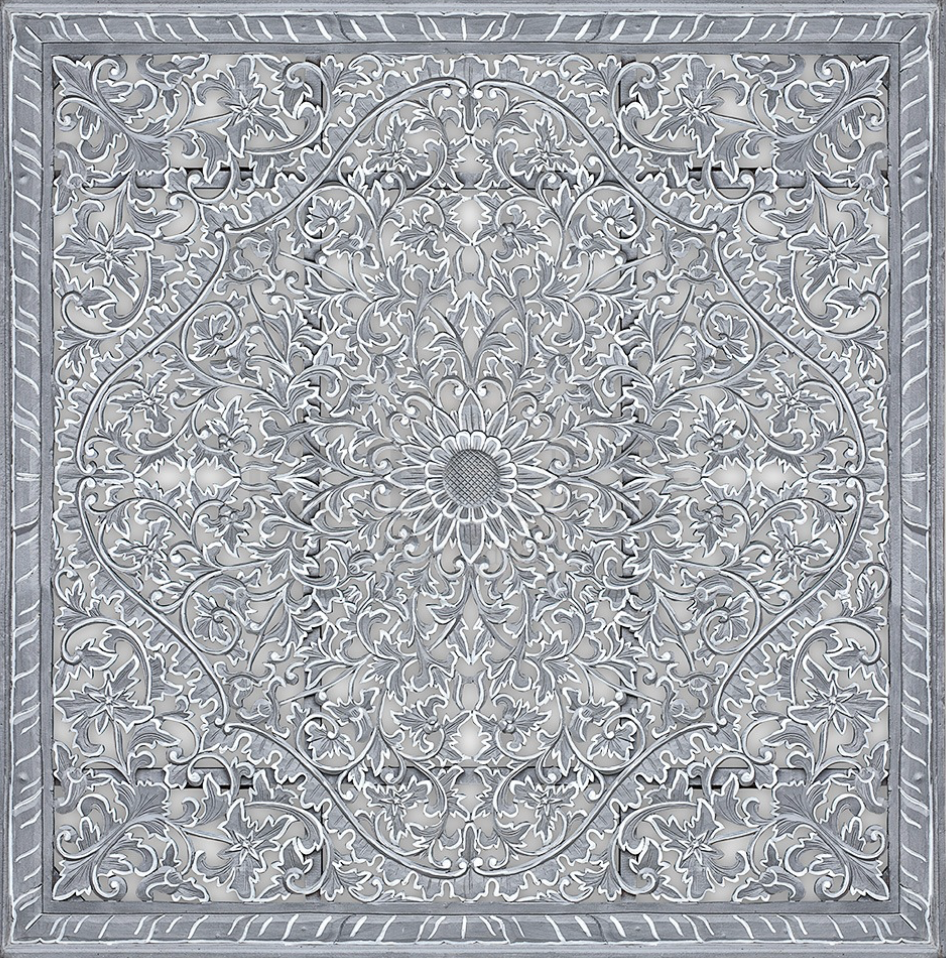 King Size Bed HeadBoard "Tree of Life" - Grey