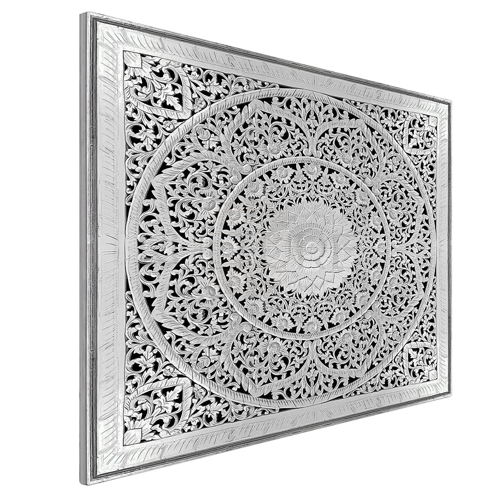 bed headboard manusa white wash bali design hand carved hand made home decorative house furniture wood material