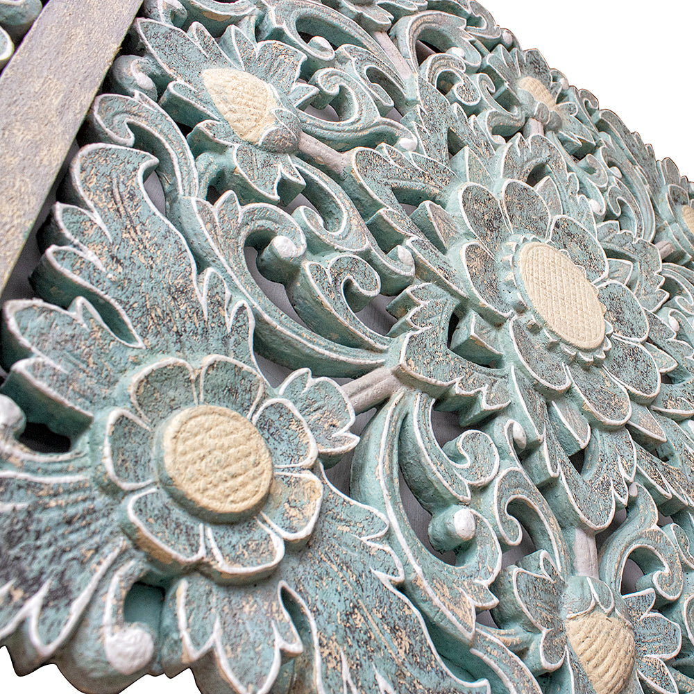 carved deco panel naura green color bali design hand carved hand made home decorative house furniture wood material
