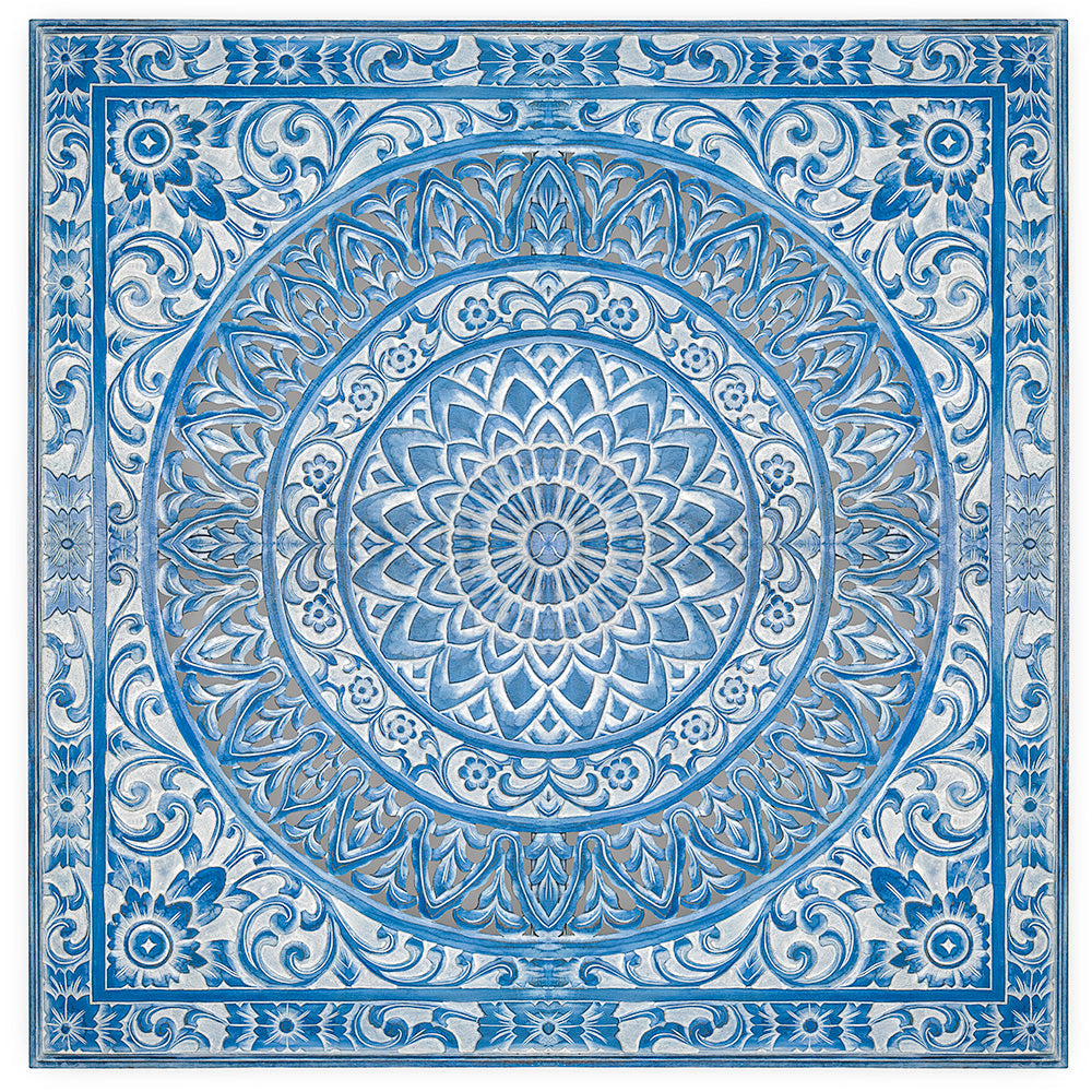 bed headboard hati blue wash bali design hand carved hand made home decorative house furniture wood material