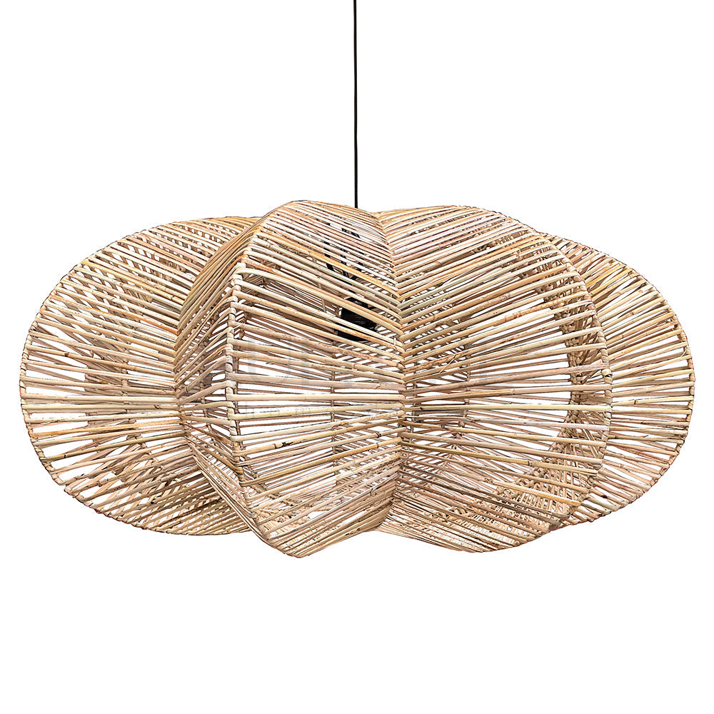 rattan pendant hang lamp shades lembongan bali design hand carved hand made home decorative house furniture wood material