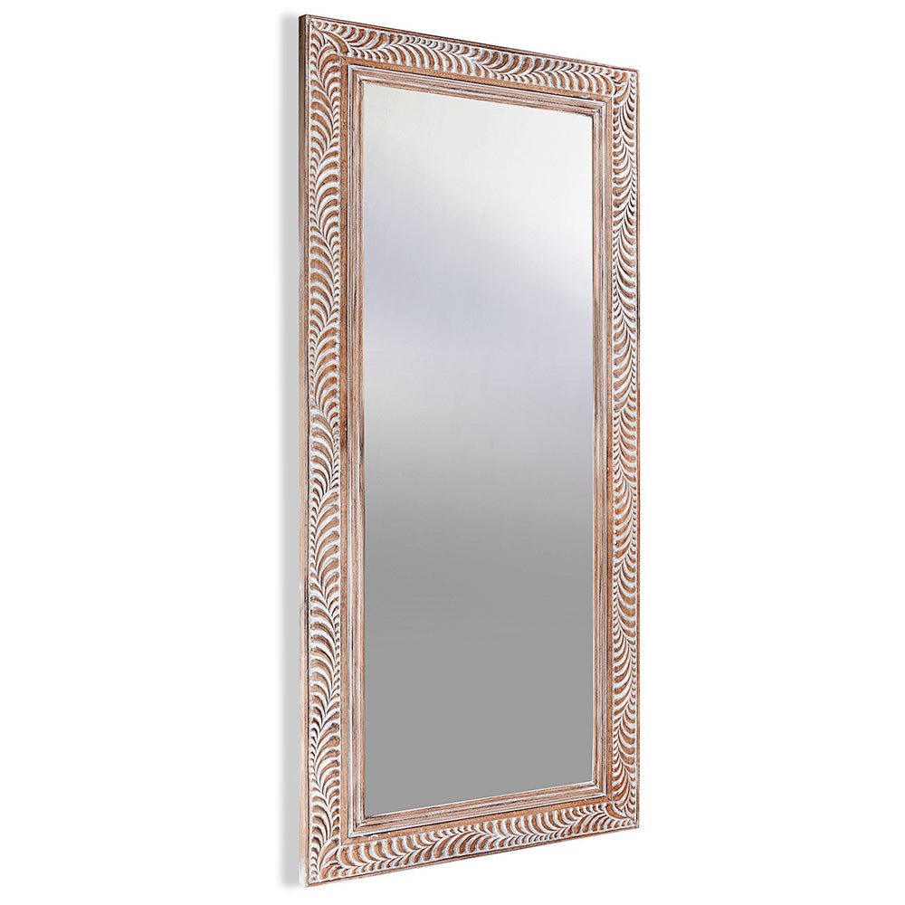 Hand Carved Mirror "Dumogi" - Natural wash