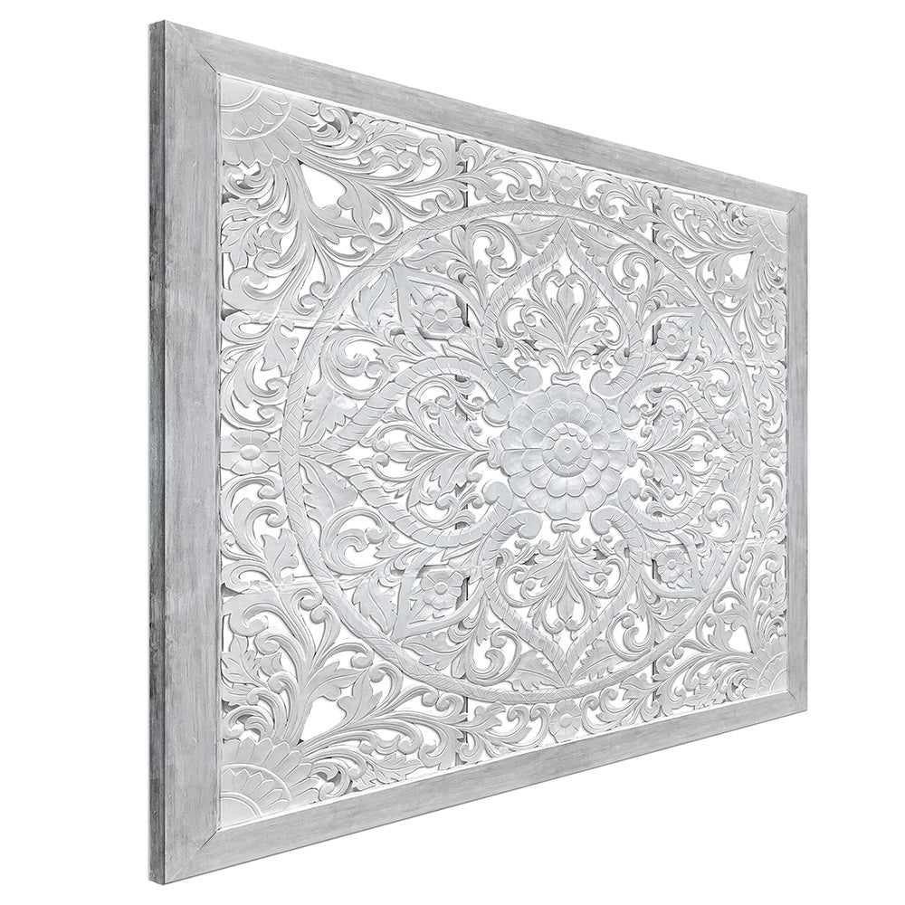 Carved Bed Headboard "Teratai"