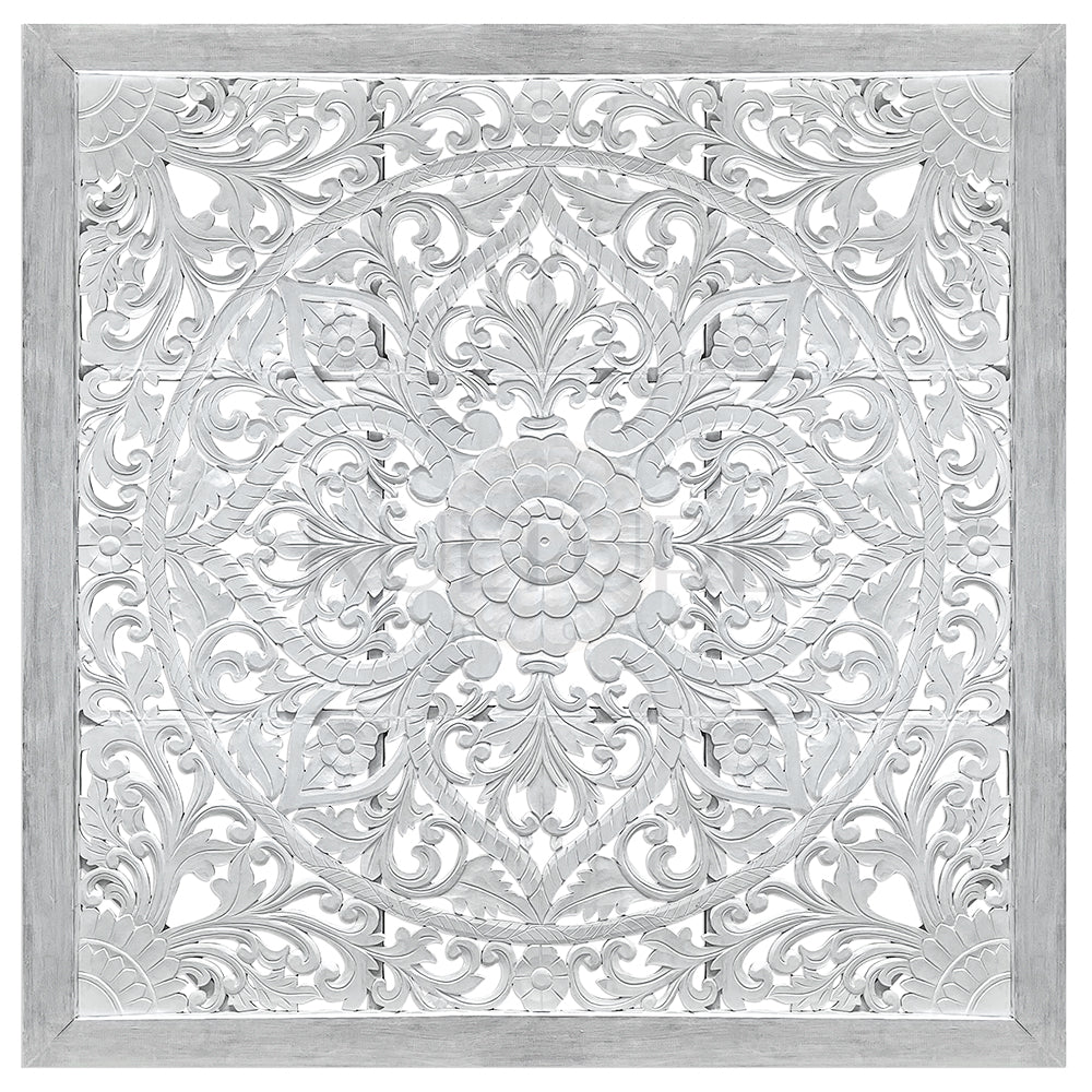 decorative panel teratai white wash home deco bali design hand carved hand made furniture interior wood material