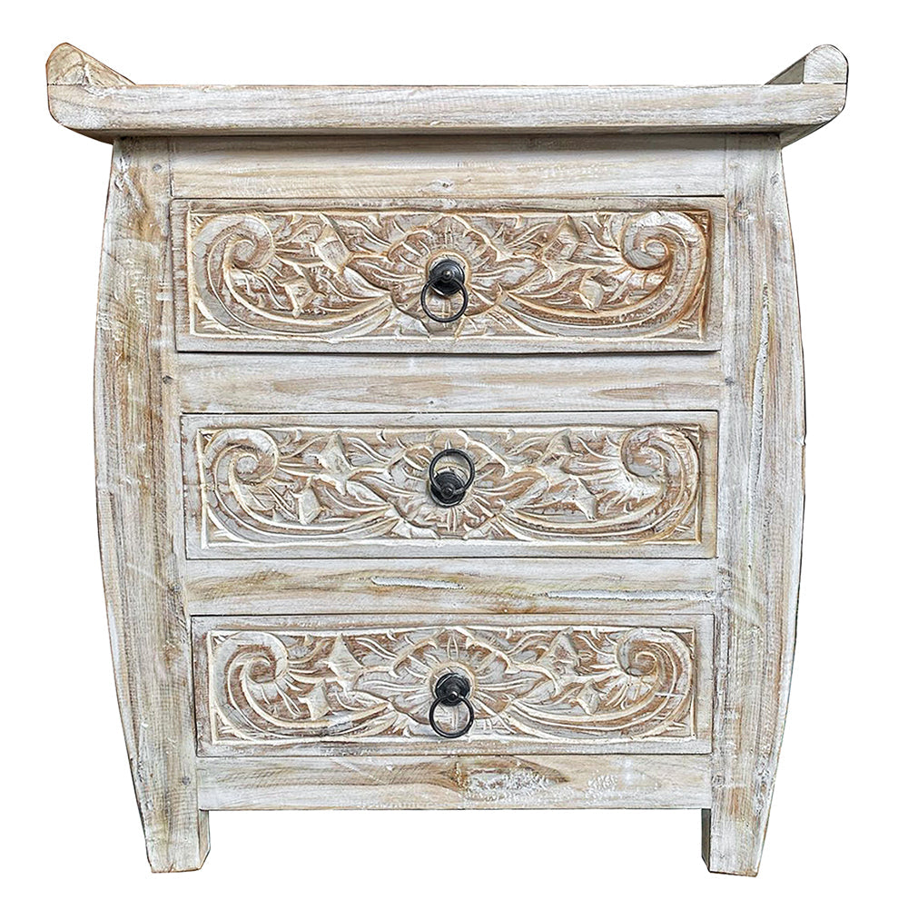 carved bedside table puspita white wash bali design hand carved hand made decorative house furniture wood material decorative wall panels decorative wood panels decorative panel board