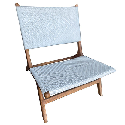 Rattan & Teak Wood Lounge Chair 'Bali' - White