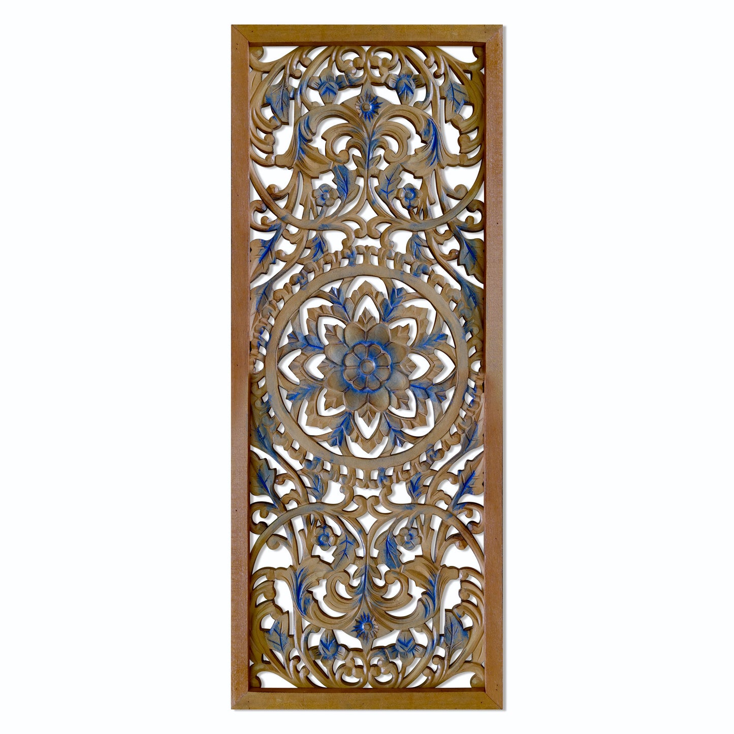 Decorative Panel "Amara" - Blue and brown wash