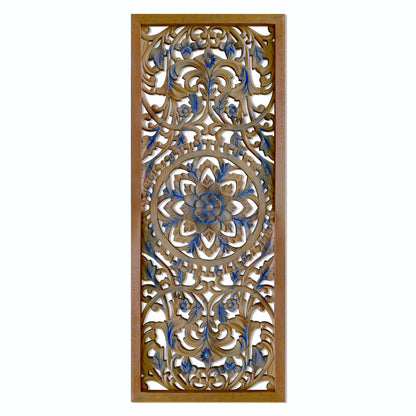 Decorative Panel "Amara" - Blue and brown wash