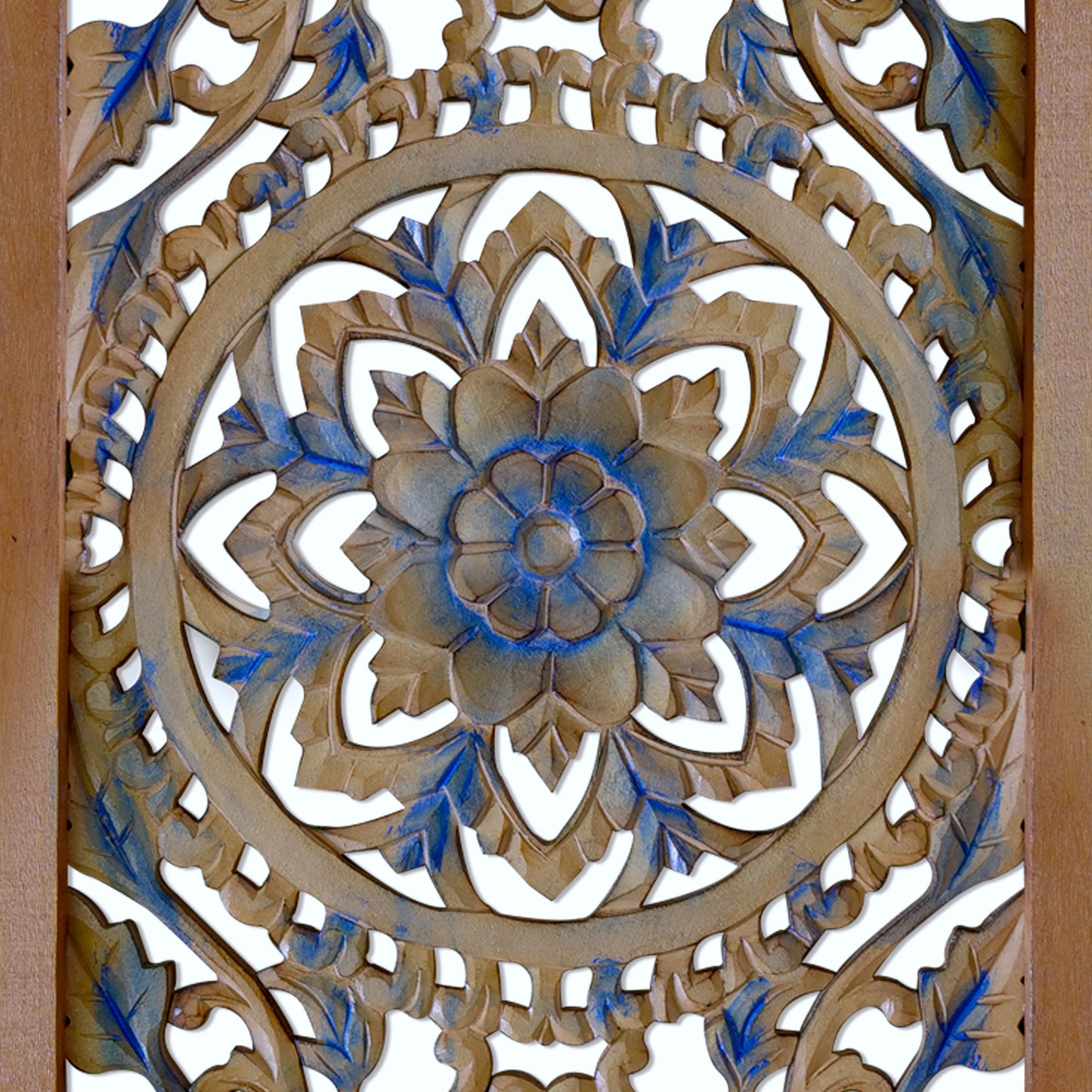 Decorative Panel "Amara" - Blue and brown wash