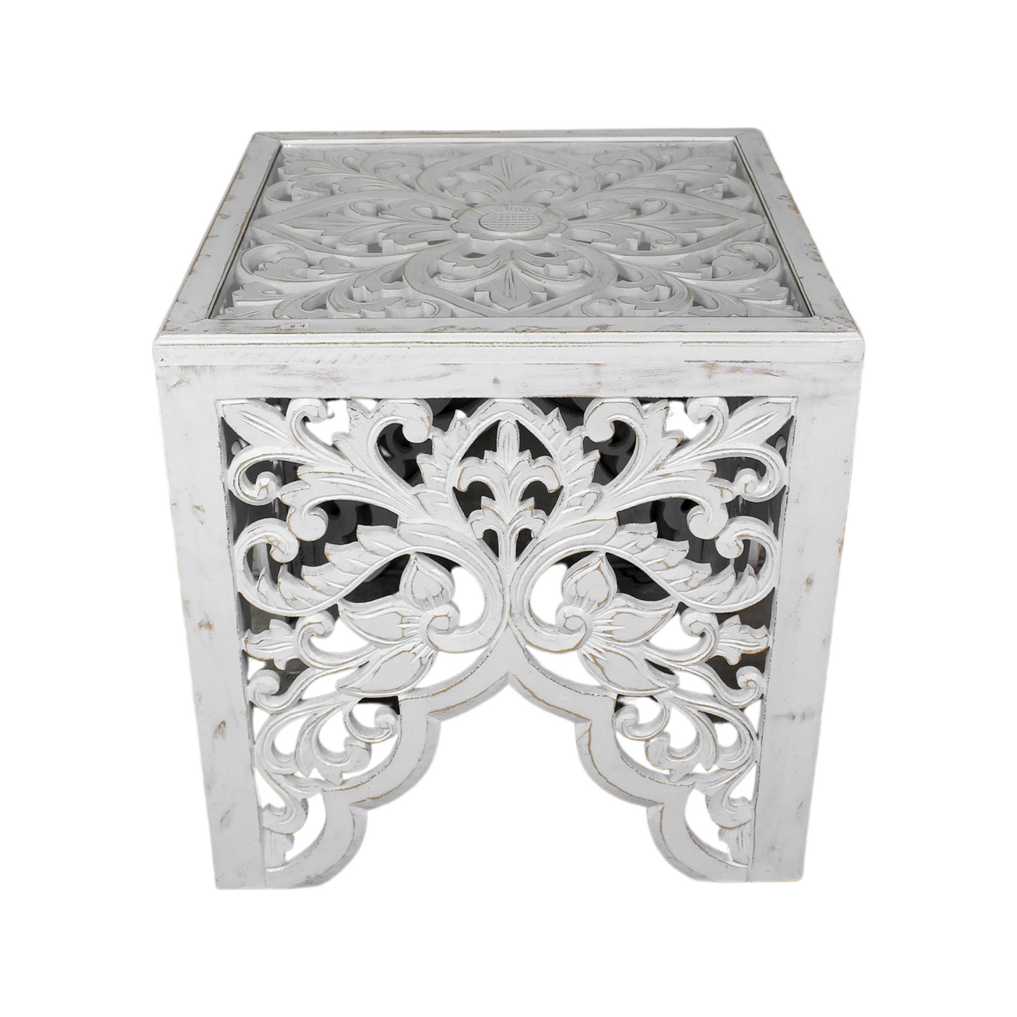 Carved Bedside Table "Ratu"