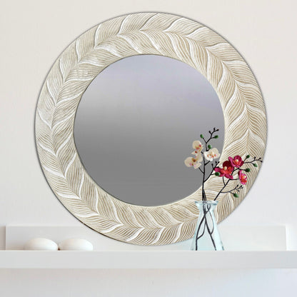 Hand Carved Mirror "Lovina" Antic-wash - 60 cm