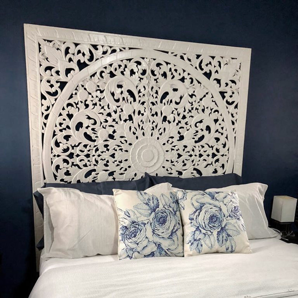 Carved Bed Headboard "Lily"