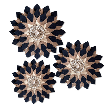 Mandala flower wall decor 'Kasih' - Black