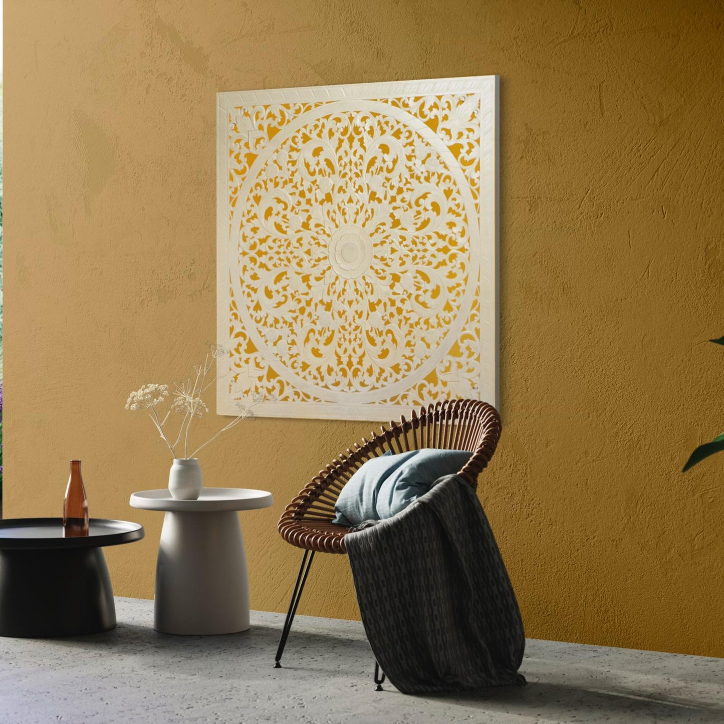 Decorative Panel "Lily" - 120 cm - white wash