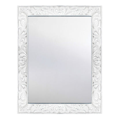 Hand Carved Mirror "Asmara" White - 90 cm