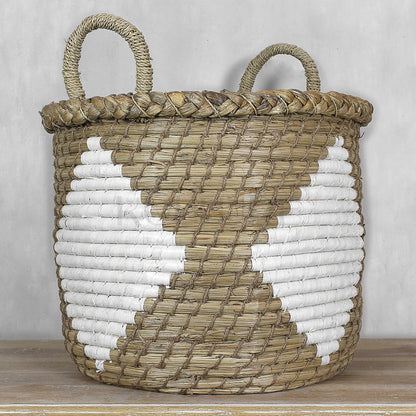 Basket 'Wajid' - White and Brown