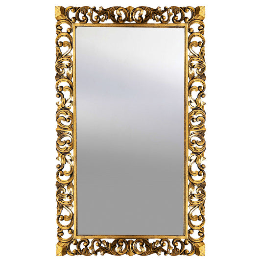 Hand Carved Mirror "Cempaka" Gold Wash - 180 cm