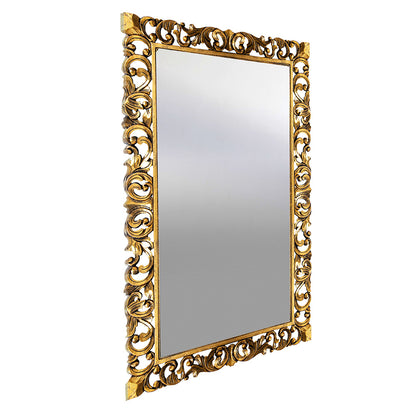 Hand Carved Mirror "Cempaka" Gold Wash - 180 cm