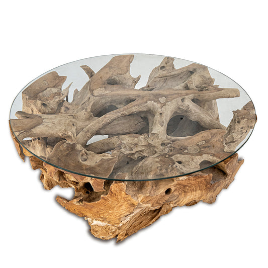 Teak Root Wooden Coffee Table "Jatee" round - 100 cm