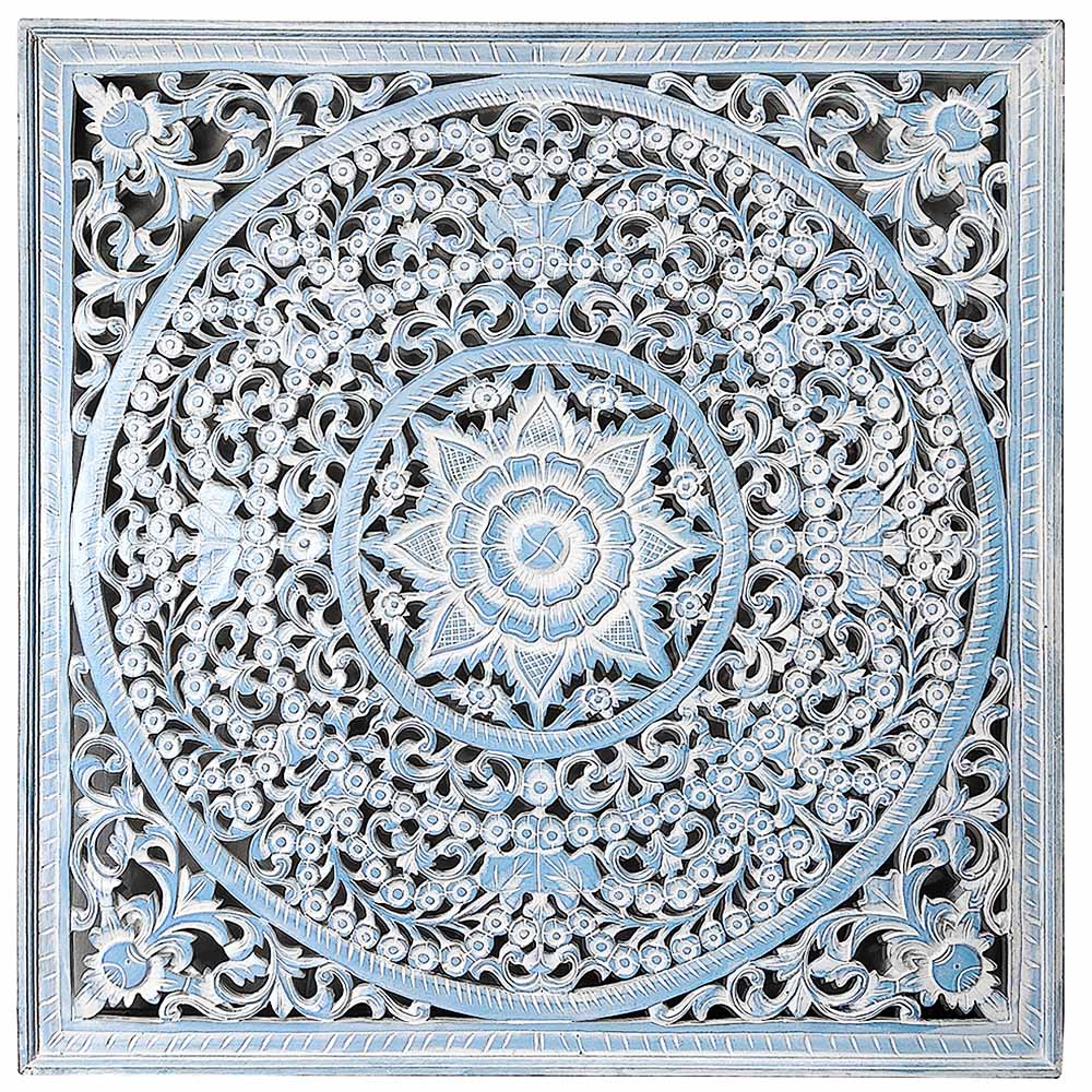 decorative panel peony blue wash bali design hand carved hand made decorative house furniture wood material decorative wall panels decorative wood panels decorative panel board