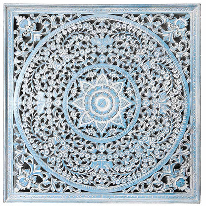 decorative panel peony blue wash bali design hand carved hand made decorative house furniture wood material decorative wall panels decorative wood panels decorative panel board