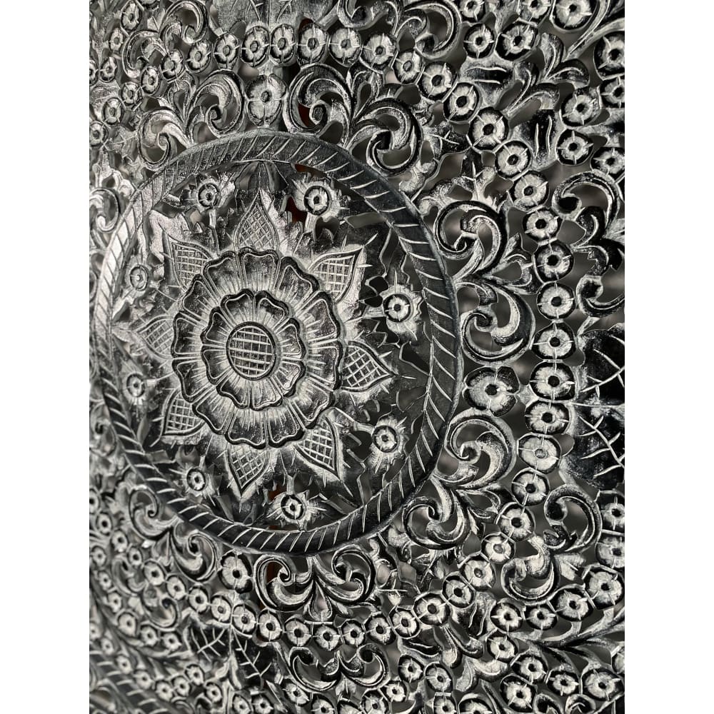 Decorative panel Panel Peony in black and white wash - 110 