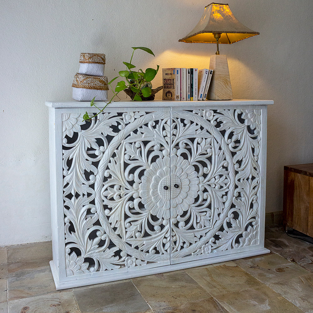 wooden carved sideboard table calyta white wash bali design hand carved hand made decorative house furniture wood material decorative wall panels decorative wood panels decorative panel board