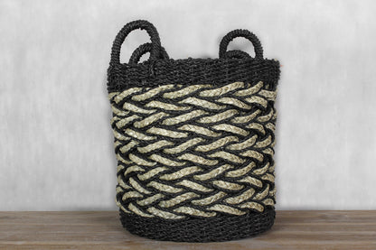 Set of 3 Baskets 'Papua' - Black