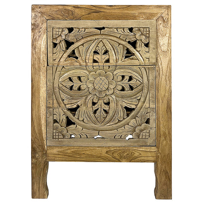 furniture carved bedside table amed natural wash bali design hand carved hand made home decorative house furniture wood material