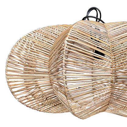 rattan pendant hang lamp shades lembongan bali design hand carved hand made home decorative house furniture wood material