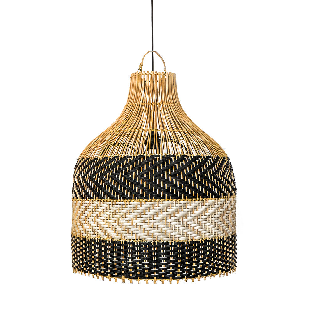 rattan pendant hang lamp shades mertasari black bali design hand carved hand made home decorative house furniture wood material