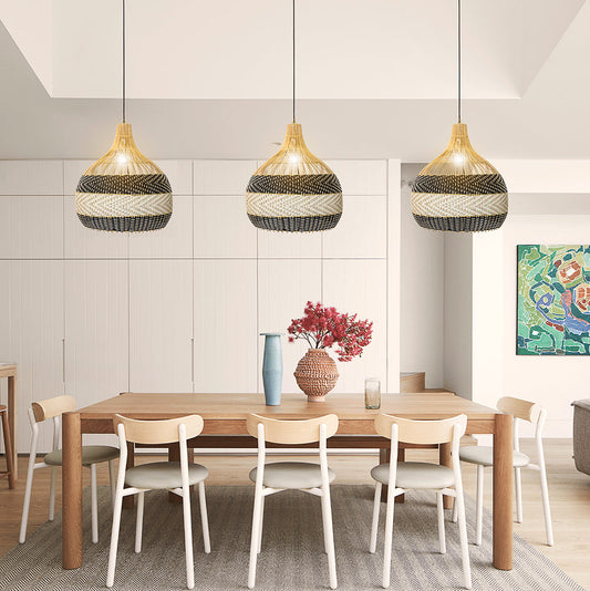 Rattan Pendant Lamp Shades "Medewi Black"