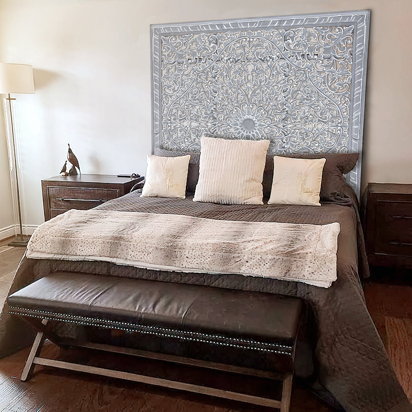 Carved Bed Headboard "Suksema"