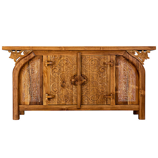 Wooden Carved Console Table "Kamelia" - 170 cm