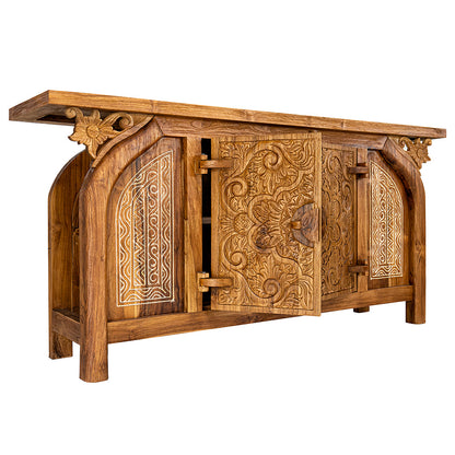 Wooden Carved Console Table "Kamelia" - 170 cm