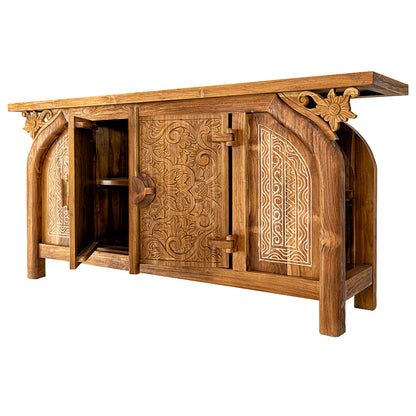 Wooden Carved Console Table "Kamelia" - 170 cm