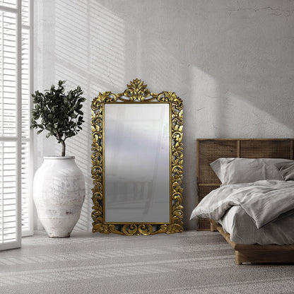 Custom Hand Carved Mirror "Uluwatu" Gold Wash - 180 cm - Frame Only