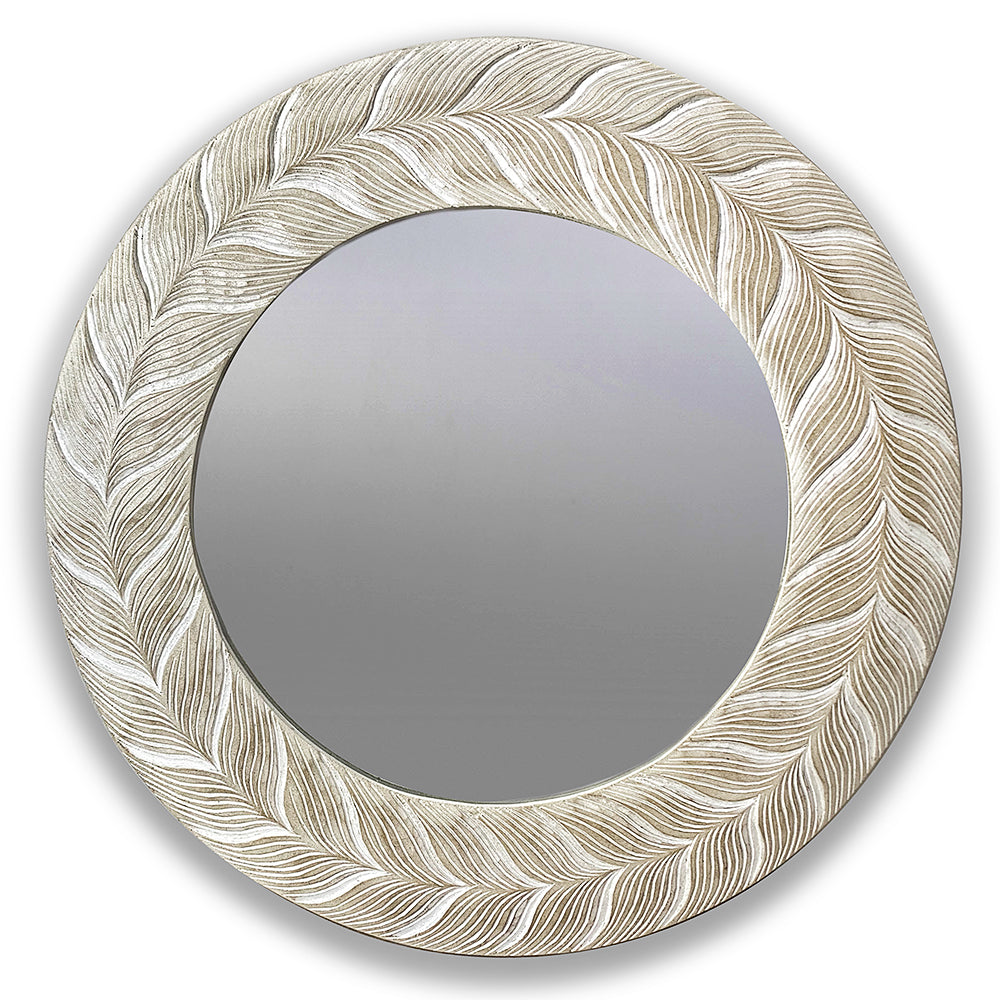 Hand Carved Mirror "Lovina" Antic-wash - 60 cm