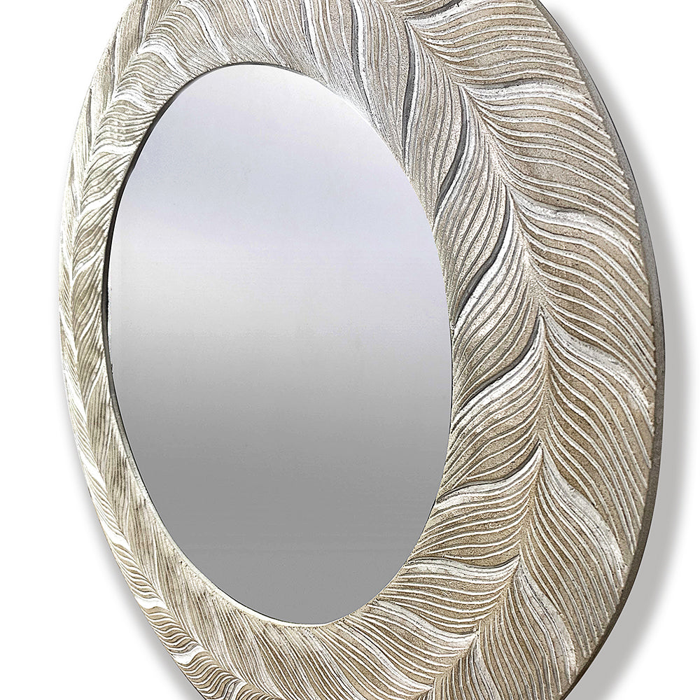 Hand Carved Mirror "Lovina" Antic-wash - 60 cm